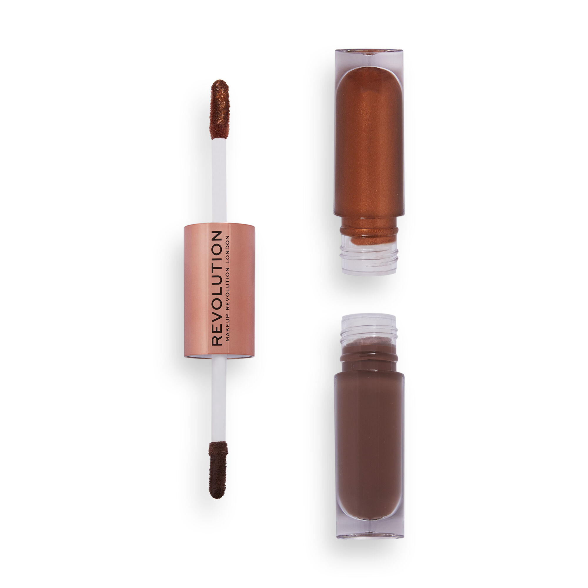 Makeup Revolution Double Up Liquid Eyeshadow Luminous Bronze 