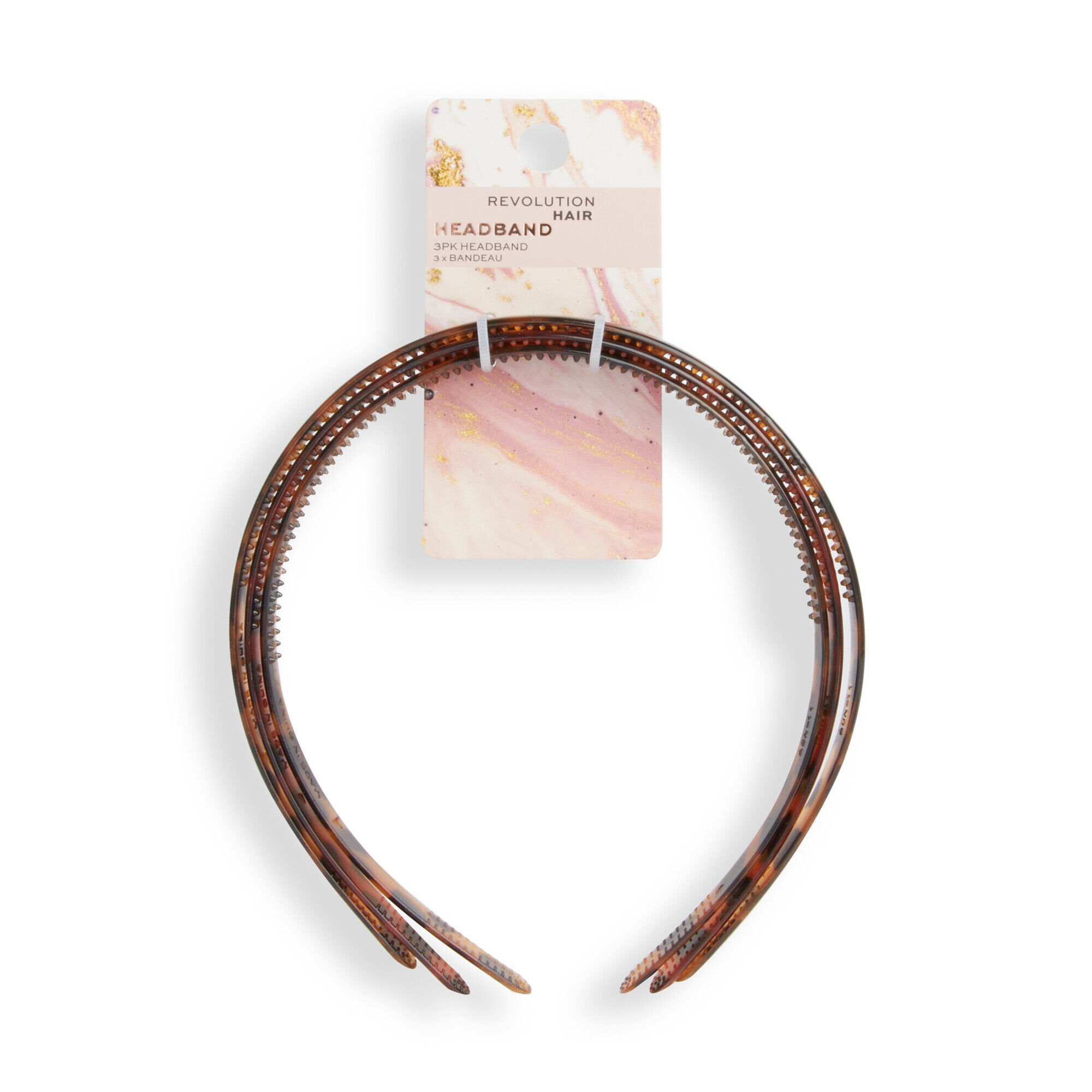 Revolution Haircare Tortoiseshell Skinny Headband 3 Pack
