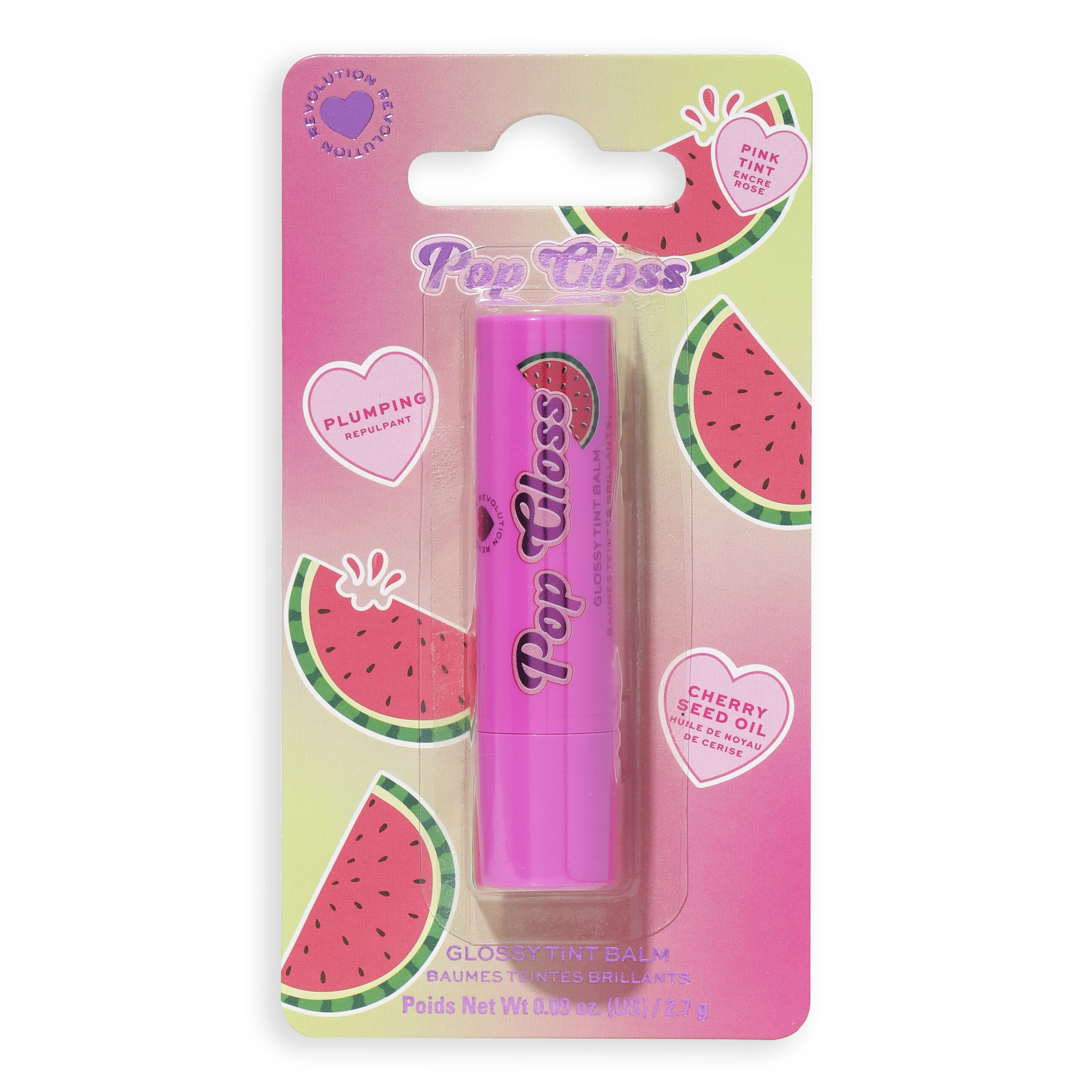 I Heart Revolution Pop Gloss Lip Balm Watermelon Pink 