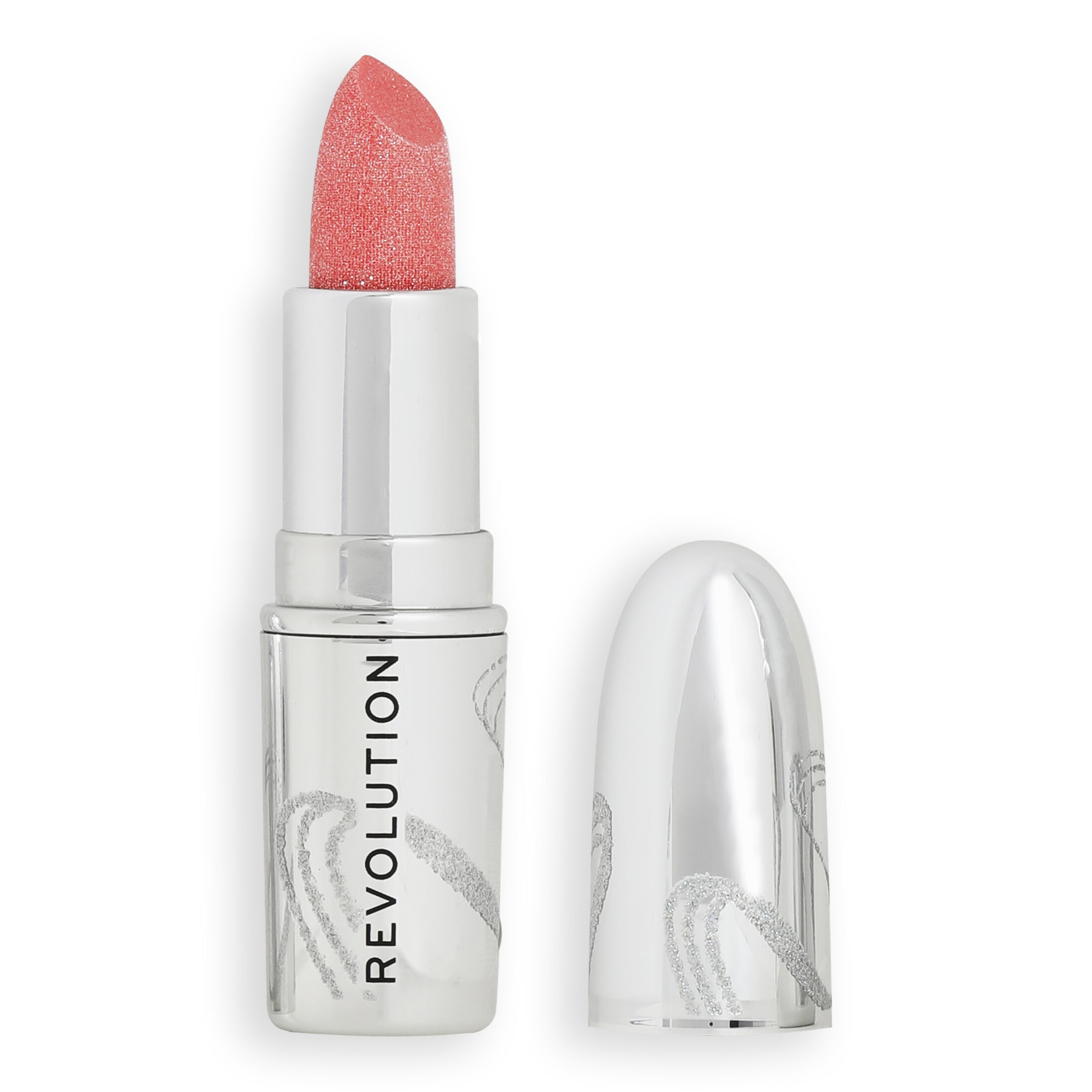 Revolution Metallic Muse Glitter Lipstick Baby Pink 